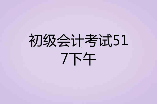 初级会计考试517下午