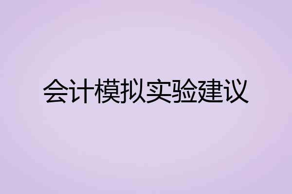会计模拟实验建议