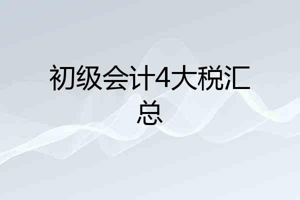 初级会计4大税汇总