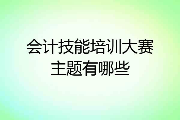 会计技能培训大赛主题有哪些