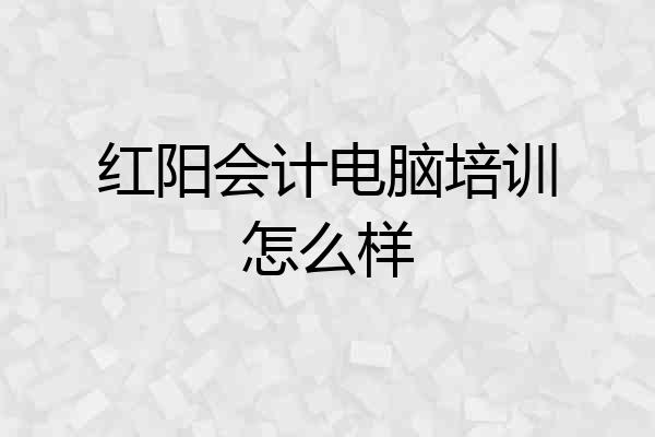 红阳会计电脑培训怎么样