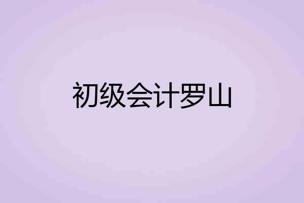 初级会计罗山