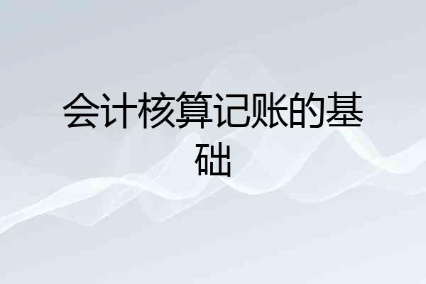 会计核算记账的基础