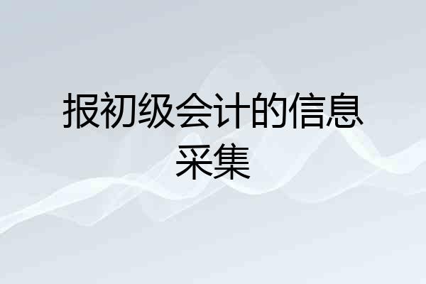 报初级会计的信息采集