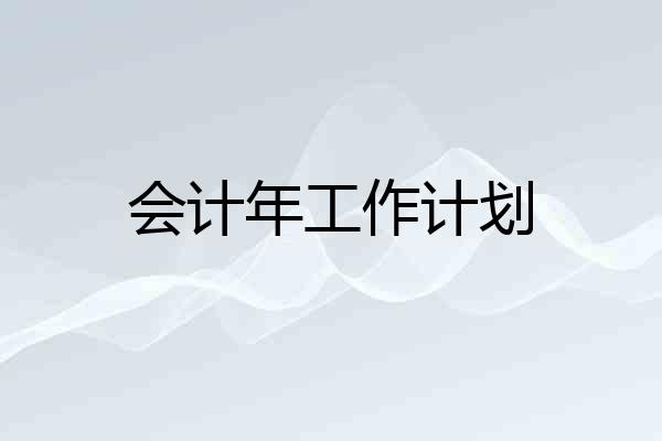 会计年工作计划