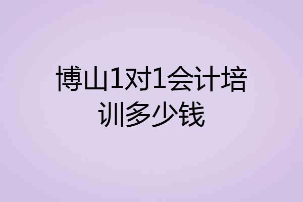 博山1对1会计培训多少钱