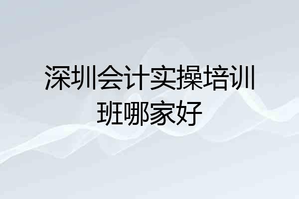 深圳会计实操培训班哪家好