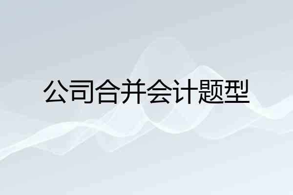 公司合并会计题型