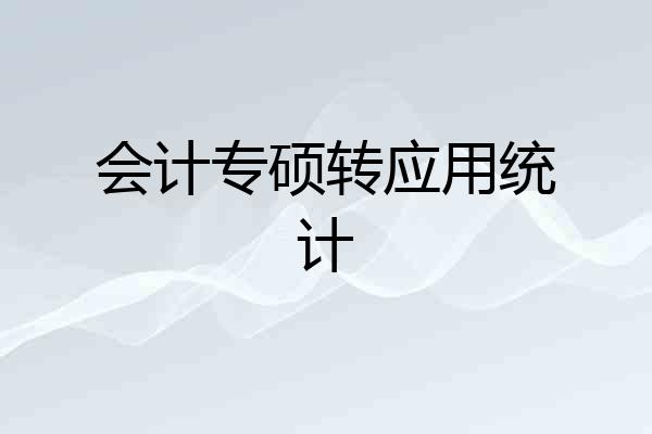会计专硕转应用统计