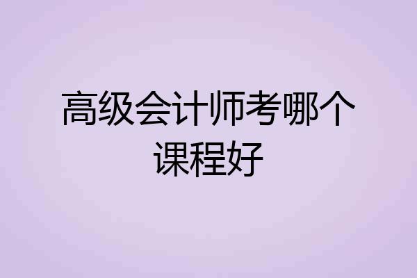 高级会计师考哪个课程好