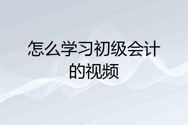 怎么学习初级会计的视频