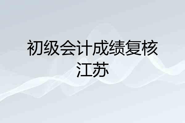 初级会计成绩复核江苏