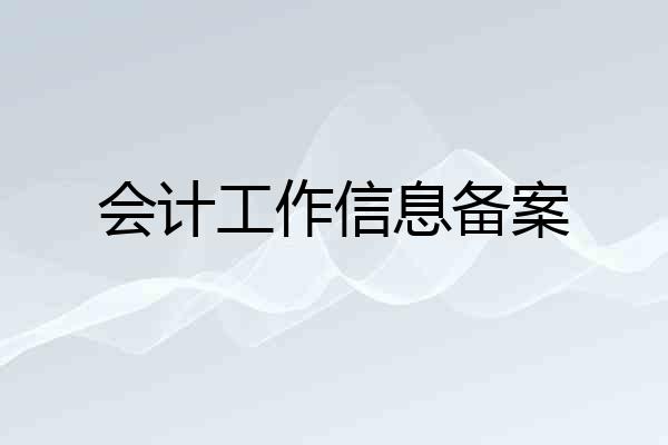 会计工作信息备案