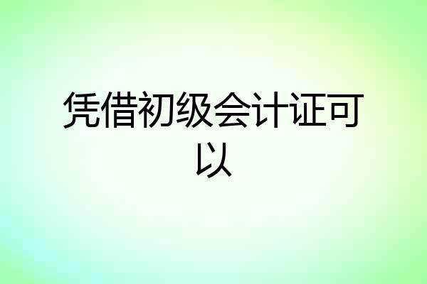 凭借初级会计证可以
