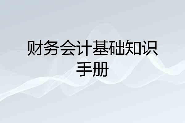 财务会计基础知识手册