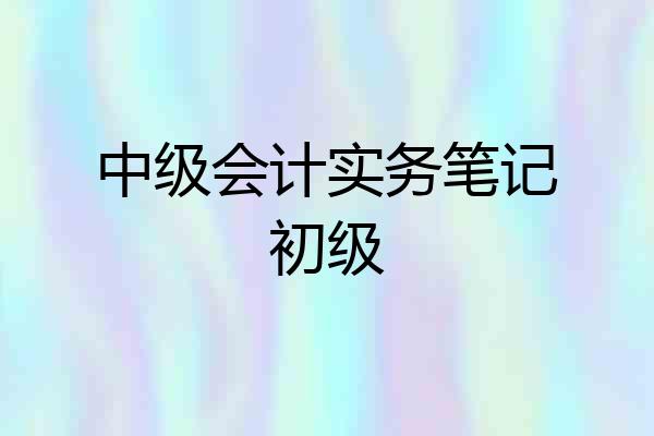 中级会计实务笔记初级