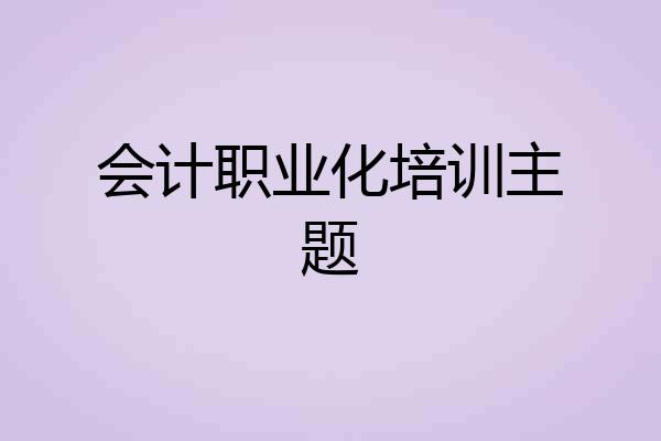 会计职业化培训主题