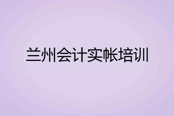 兰州会计实帐培训