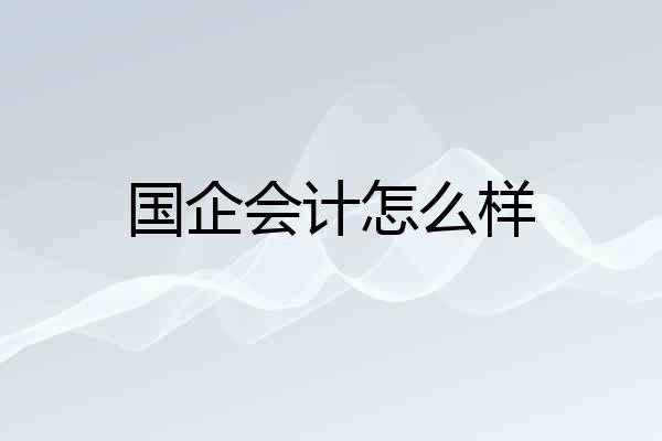 国企会计怎么样