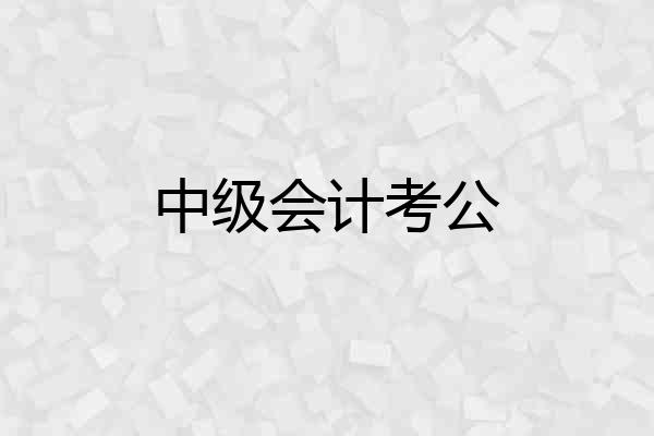中级会计考公
