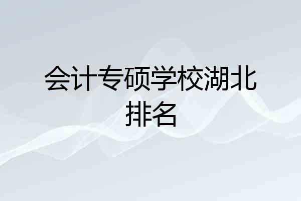 会计专硕学校湖北排名