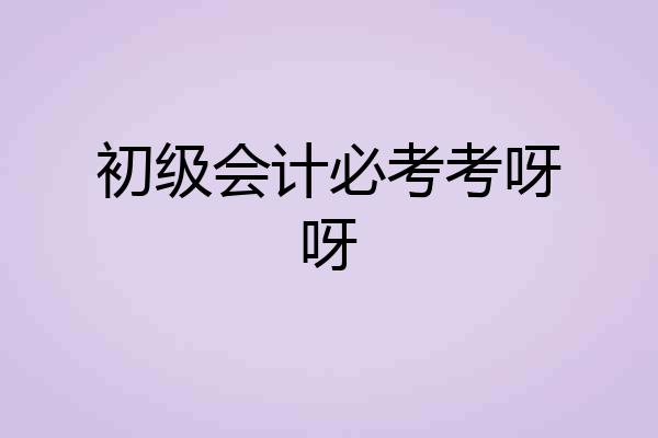 初级会计必考考呀呀