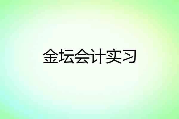 金坛会计实习