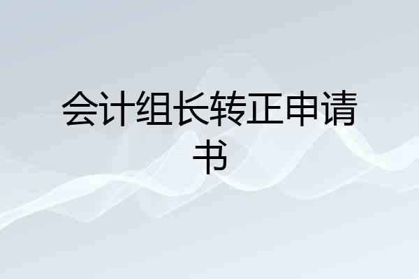 会计组长转正申请书