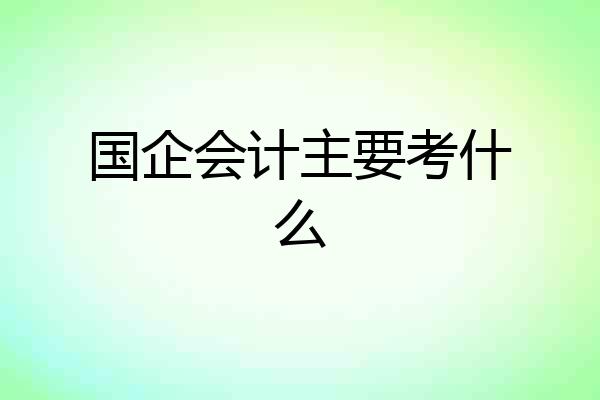 国企会计主要考什么