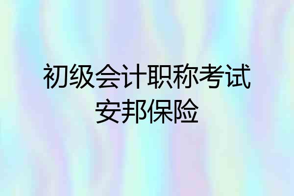 初级会计职称考试安邦保险