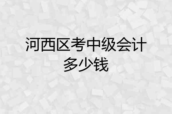 河西区考中级会计多少钱