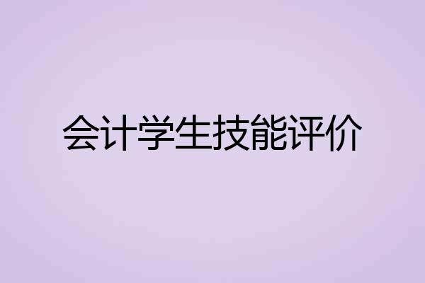 会计学生技能评价