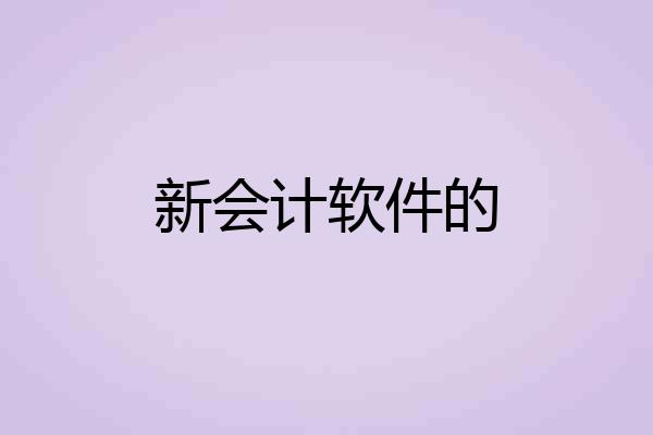 新会计软件的