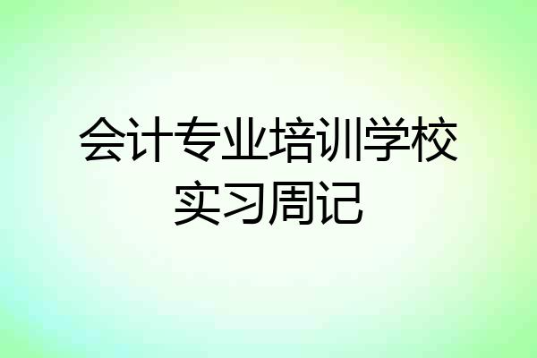 会计专业培训学校实习周记
