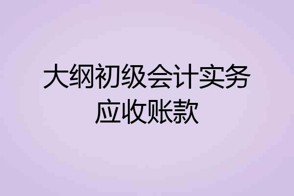 大纲初级会计实务应收账款