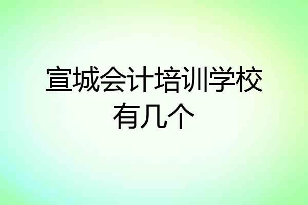 宣城会计培训学校有几个