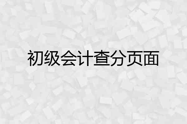 初级会计查分页面
