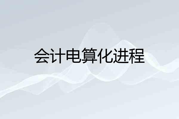 会计电算化进程