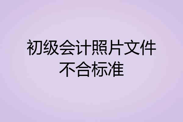 初级会计照片文件不合标准