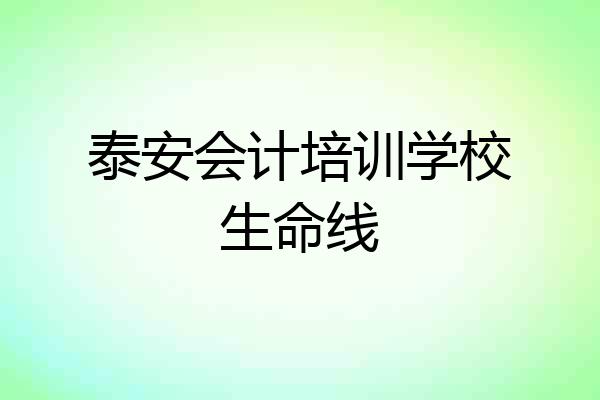 泰安会计培训学校生命线