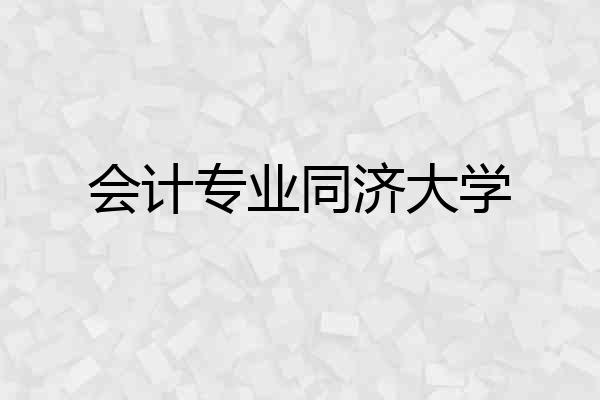会计专业同济大学
