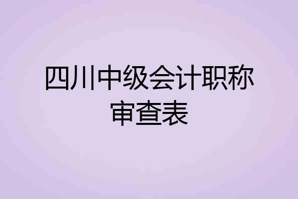 四川中级会计职称审查表