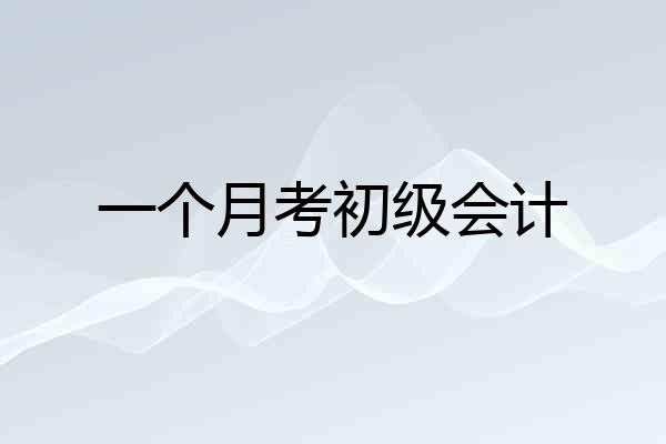 一个月考初级会计