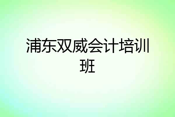 浦东双威会计培训班