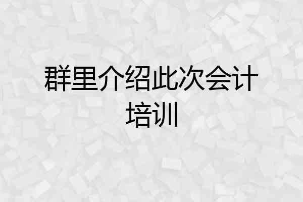 群里介绍此次会计培训