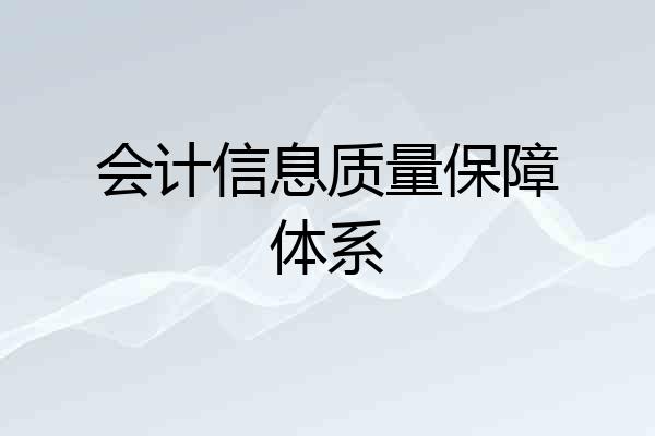 会计信息质量保障体系