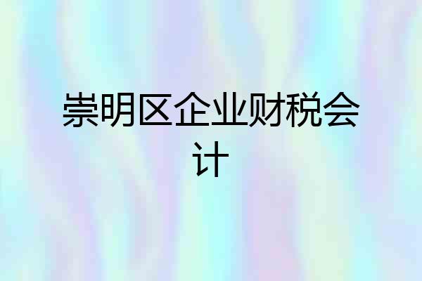 崇明区企业财税会计