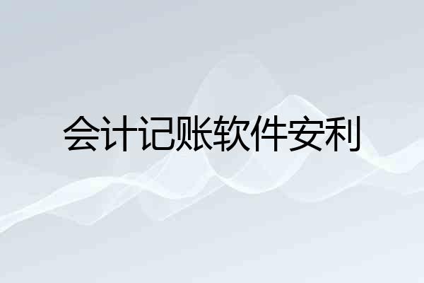会计记账软件安利