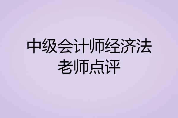 中级会计师经济法老师点评