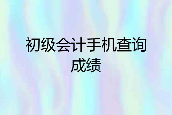 初级会计手机查询成绩